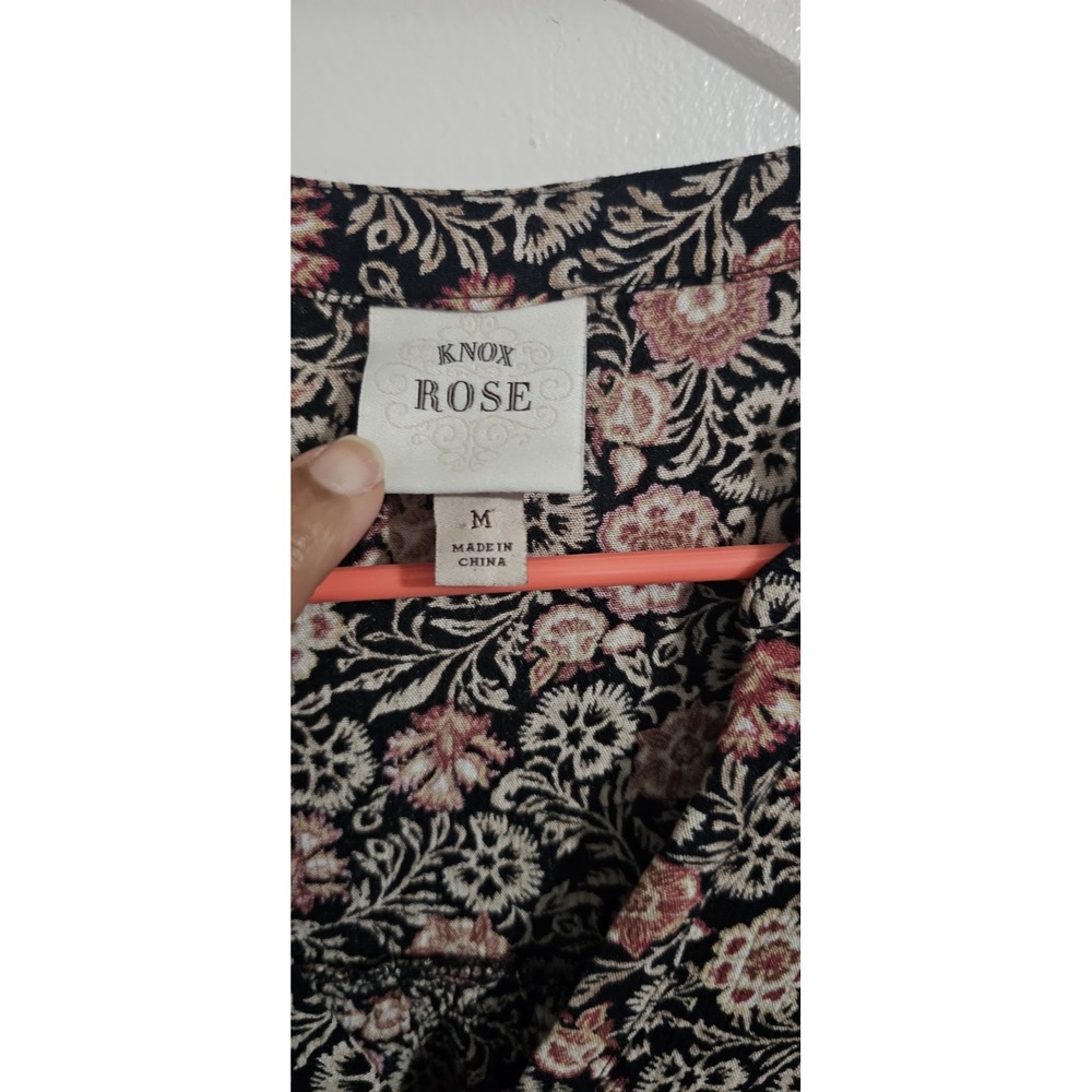 Knox Rose Swing Dress Womens M Lagenlook Bohemian‎ Cottagecore Floral Crotchet - Picture 3 of 11